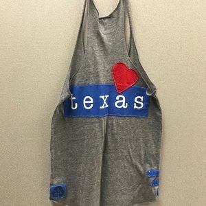 Gray racerback “texas” tank